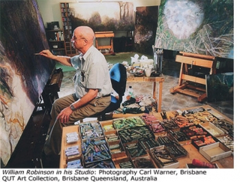 William Robinson in his Studio. Carl Warner photo, QUT art collection